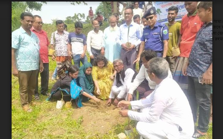 নওগাঁ -রাজশাহী মহাসড়কে চারশটি তালগাছের চারা রোপণ করলেন সংসদ সদস্য গামা