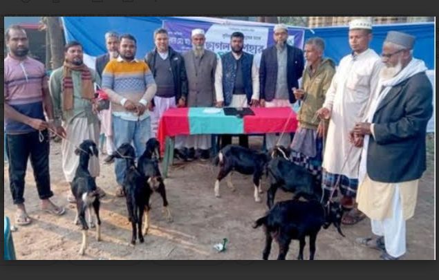 মহাদেবপুরে অসহায় দু:স্থদের মাঝে ছাগল বিতরণ করলেন জামায়াত ইসলাম