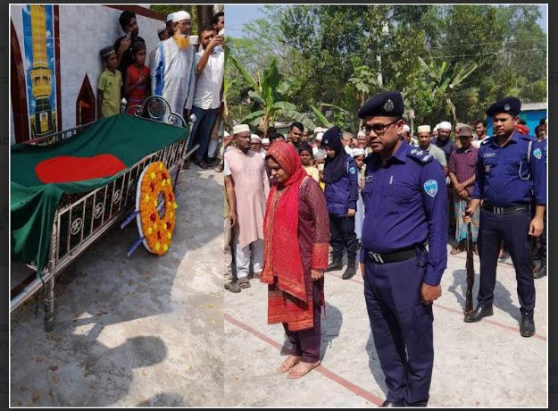 রাষ্ট্রীয় মর্যাদায় দাফন সম্পন্ন   ব্রাহ্মণপাড়ায় বীর মুক্তিযোদ্ধা শাহজাহান